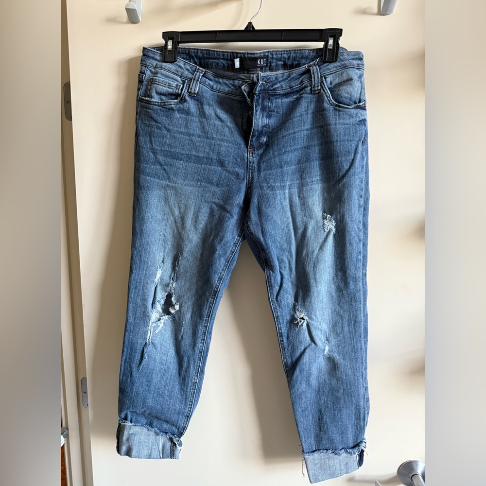 Kut from the Kloth Light Blue Distressed Boyfriend Jeans